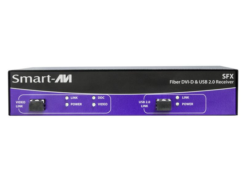 SFX-M-S DVI-D/USB 2.0 Fiber Optic Extender (Transmitter/Receiver) Kit up to 1500ft (DDC/ Plug-and-play) by Smartavi