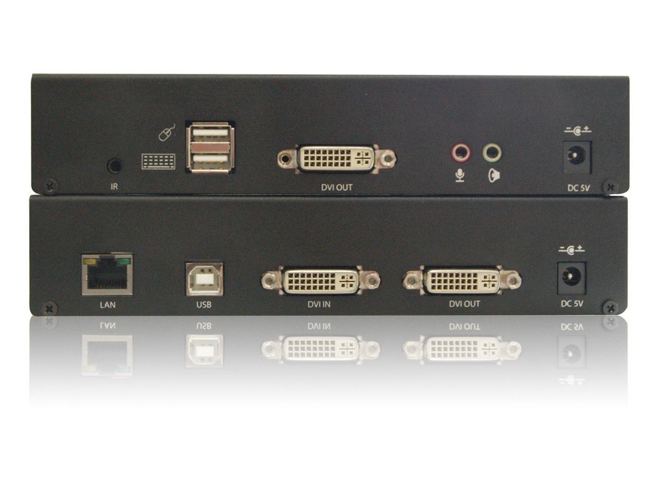 KLX-500S DVI-I/Audio/USB/IR/CAT5e/6 or LAN Extender (Transmitter/Receiver) Kit by Smartavi