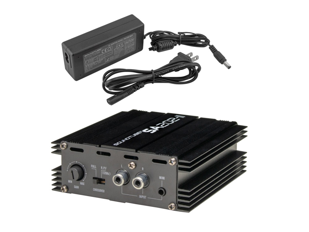 SA202-II-RDT 2-Channel Class AB Mini Amplifier with Power Supply by Soundtube