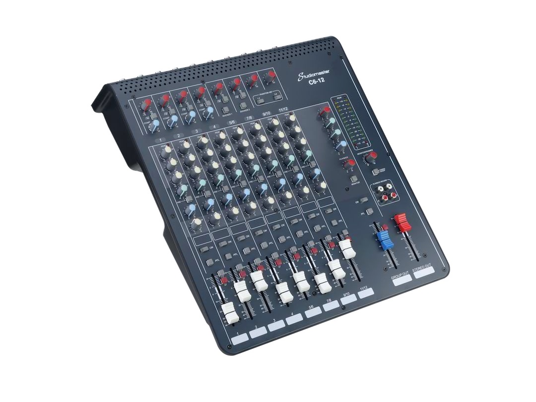 C6-12 12 Channel Mixer/6 Mic Channels by Studiomaster