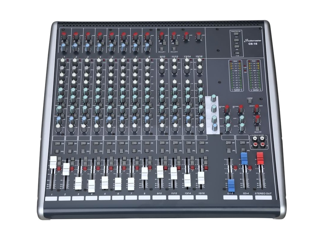 C6-16 16 Channel Mixer/10 Mic Channels by Studiomaster