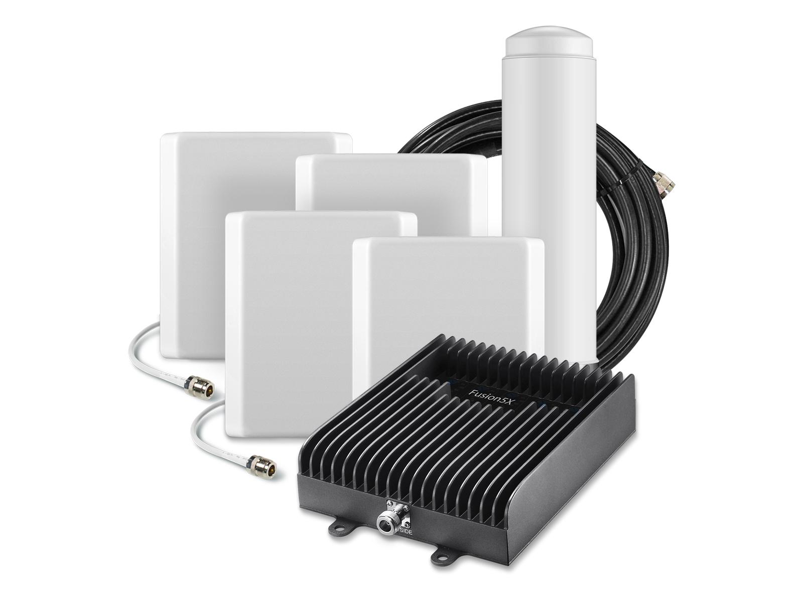 SC-Fusion5X2-O4P Fusion5X 2.0 cell phone signal booster kit with Omni Outside and 4 Panel Inside Antennas by SureCall
