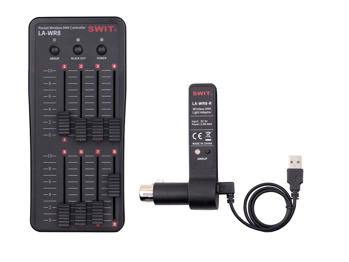 LA-WR8 2.4G Pocket Wireless DMX Controller Kit (3x Light Adapters) by SWIT