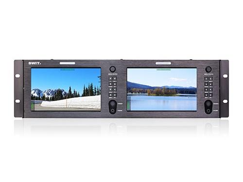 M-1073H Dual 7-inch FHD Rack LCD Monitor by SWIT