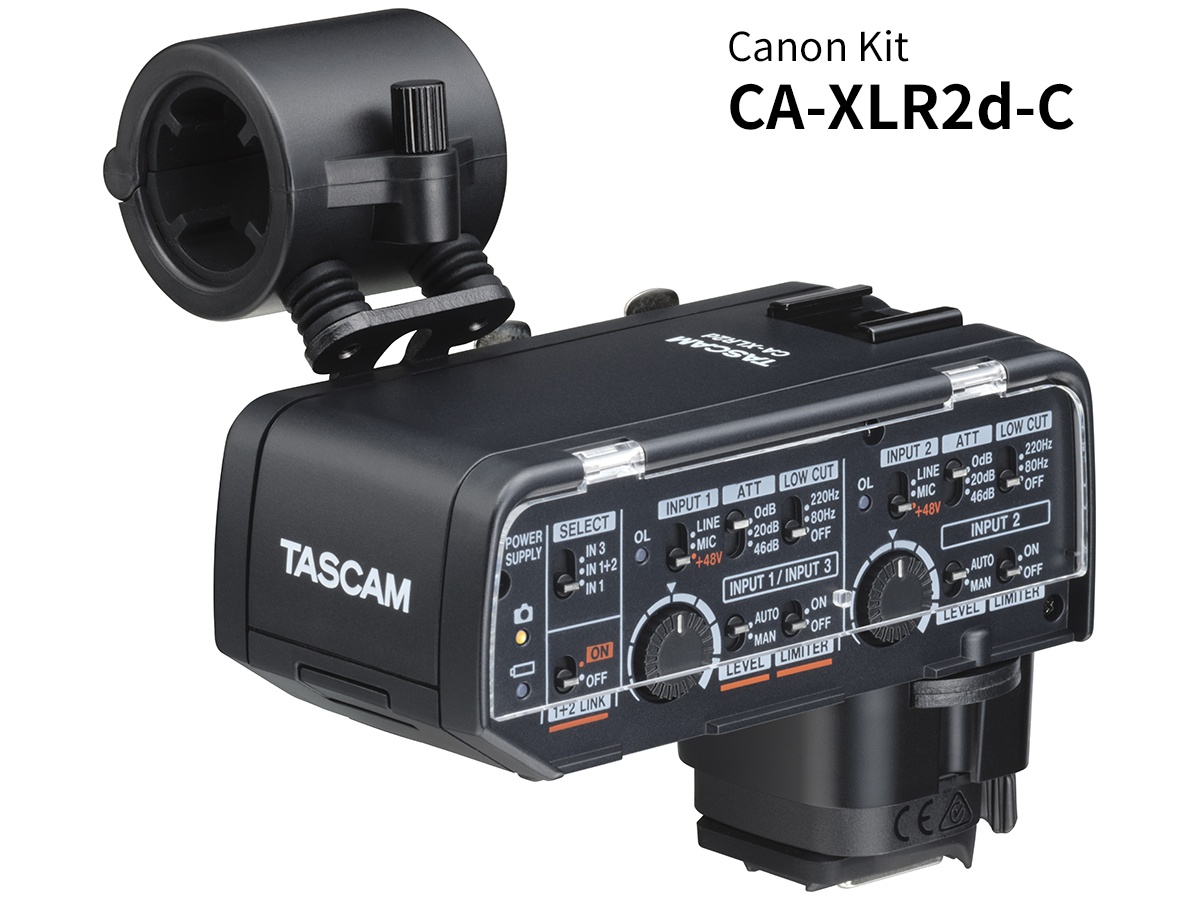 TASCAM CA-XLR2D-C XLR Mic Adapter Shoe Digital Output 2 XLR/TRS
