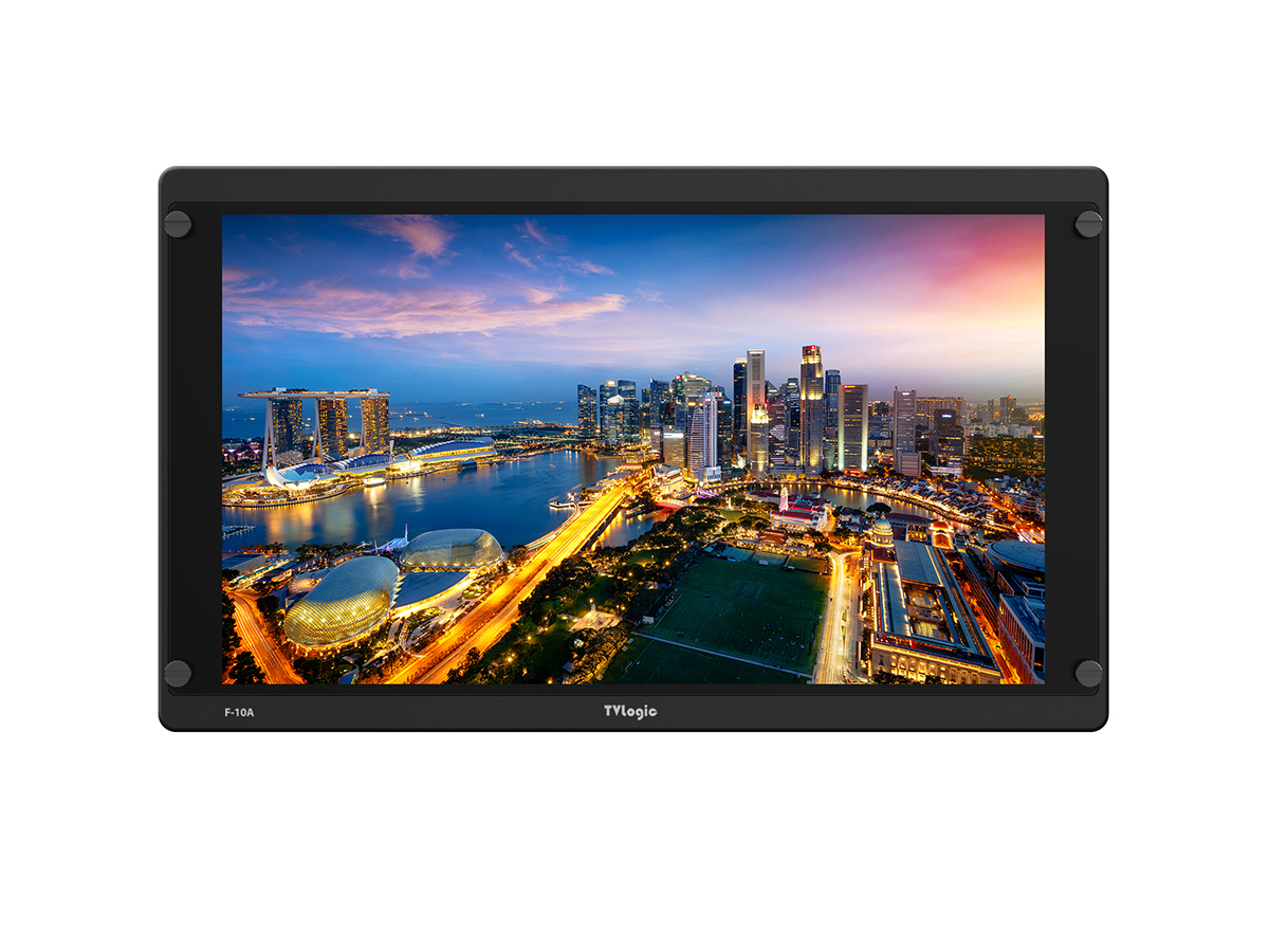 F-10A 10 inch FHD HDR HDCP 3G-SDI/HDMI 2.0 LCD Field Monitor with Cast-Aluminum Body by TVlogic