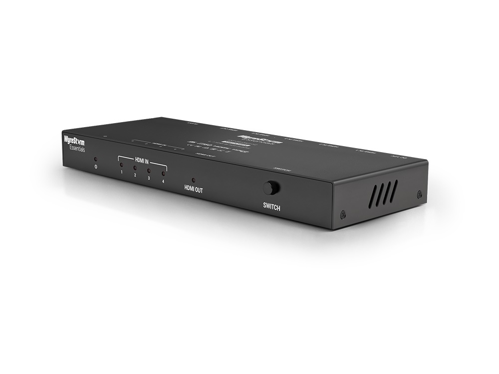 EXP-SW-0401-H2 WyreStorm Essentials 4K HDR 4x1 HDMI Switcher with Auto-Switching/HDCP 2.2 and Remote by WyreStorm