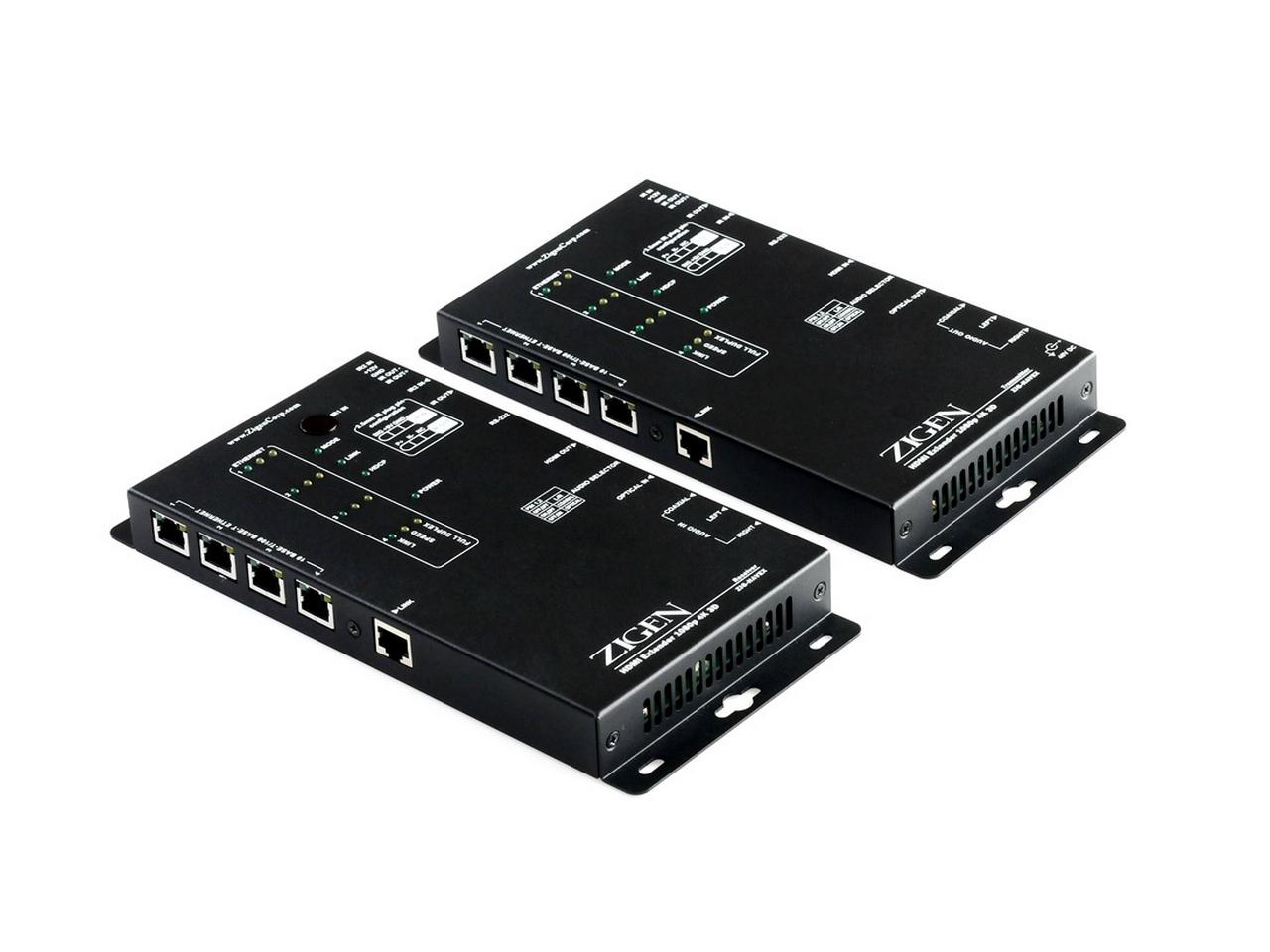 ZIG-HAVEX HDMI/HDbaseT 4-port POE Extender (Transmitter/Receiver) Kit over CAT5a/6/7 - 100m by Zigen